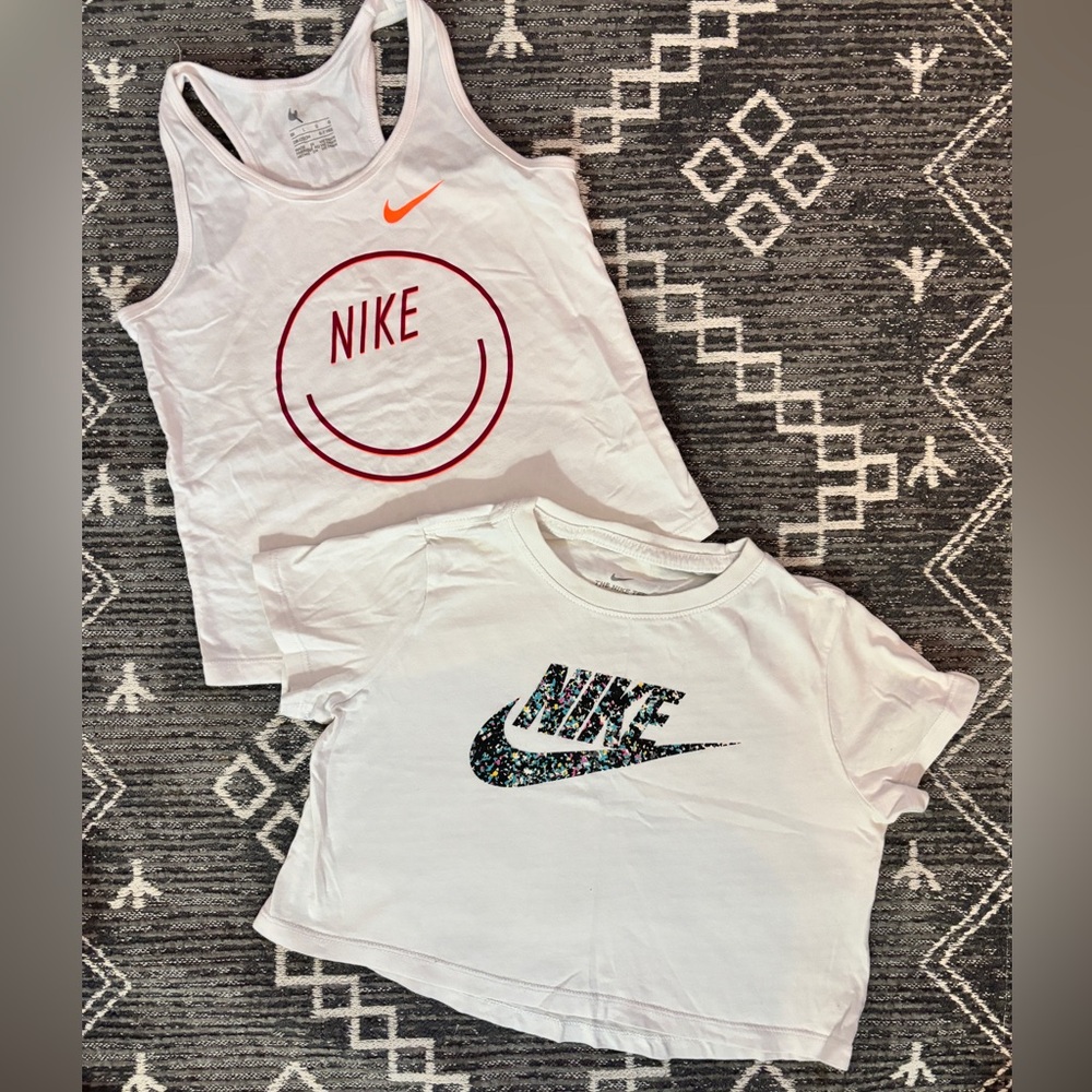 Nike girls tank top size 6 and crop tee medium